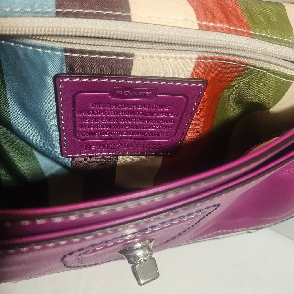 Coach Purple Legacy Colorblock City Willis Crossbody/Top Handle Bag - Picture 6 of 7